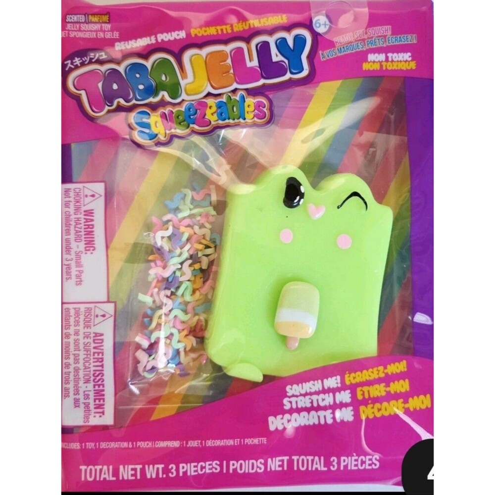 TabaJelly Squeezeables Green Frog With Popsicle Squishy. Decorate.Hard To Find.